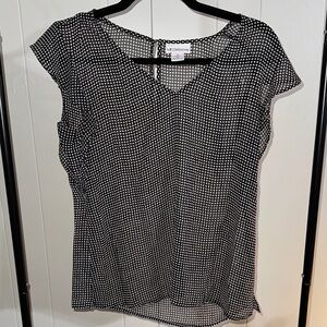 Liz Claiborne Black and White Patterned Blouse